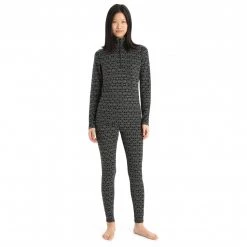 Icebreaker - Women's 250 Vertex L/S Half Zip Alpine Geo - Sous-vêtement mérinos -Sous-vêtements Soldes Boutique icebreaker womens 250 vertex l s half zip alpine geo sous vetement merinos detail 4